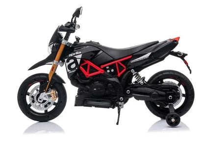 Vaikiškas elektrinis motociklas Aprilia A007, juodas