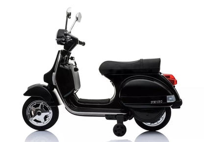 Vaikiškas elektrinis motoroleris Vespa - juodas