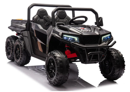 Vaikiškas elektromobilis 6 ratų XB-1038A 4x4 24V juodas