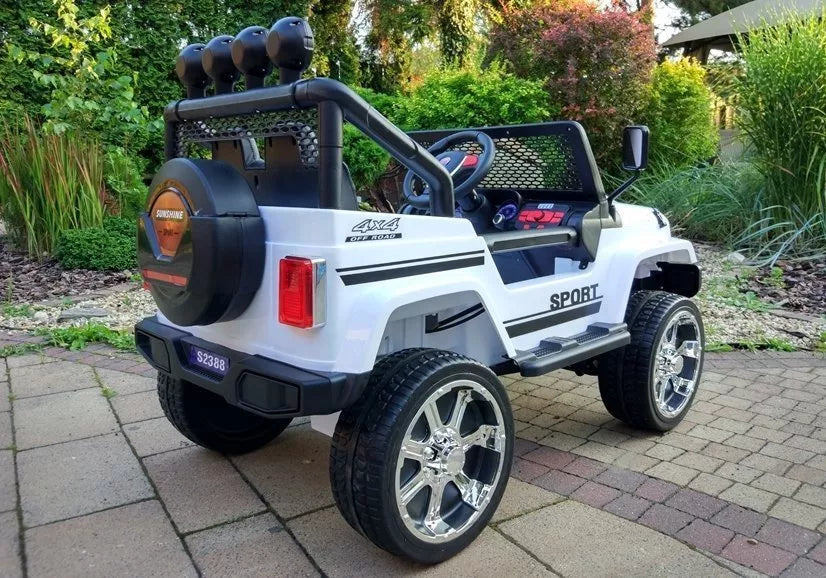 Vaikiškas elektromobilis Jeep S2388 baltas 4x45W