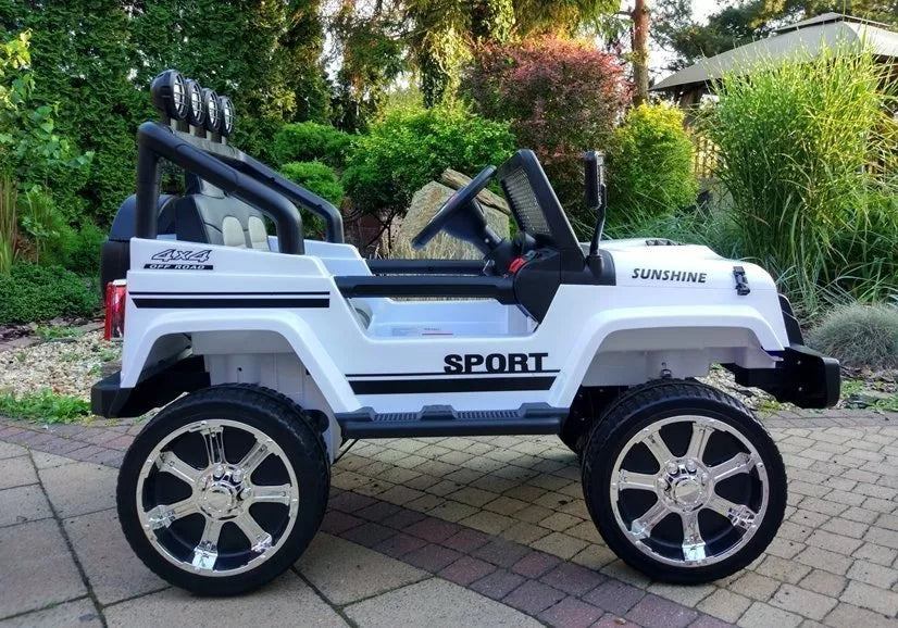 Vaikiškas elektromobilis Jeep S2388 baltas 4x45W
