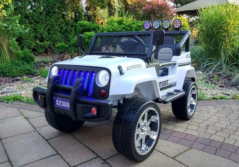 Vaikiškas elektromobilis Jeep S2388 baltas 4x45W
