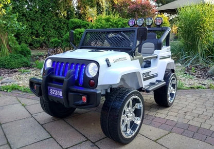 Vaikiškas elektromobilis Jeep S2388 baltas 4x45W
