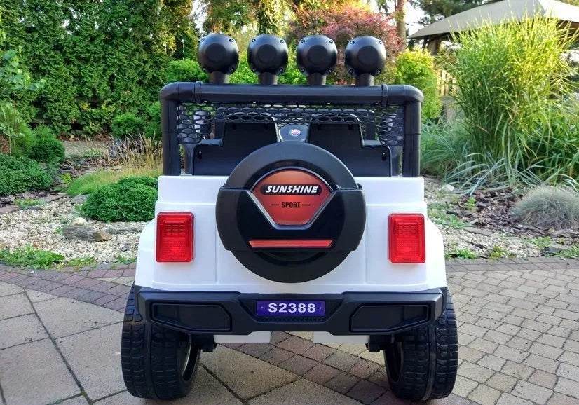 Vaikiškas elektromobilis Jeep S2388 baltas 4x45W