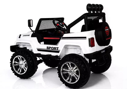Vaikiškas elektromobilis Jeep S2388 baltas 4x45W