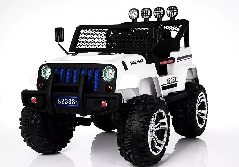 Vaikiškas elektromobilis Jeep S2388 baltas 4x45W