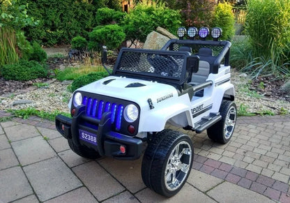 Vaikiškas elektromobilis Jeep S2388 baltas 4x45W