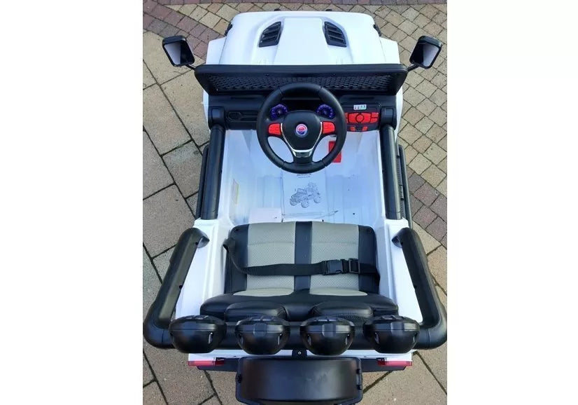 Vaikiškas elektromobilis Jeep S2388 baltas 4x45W