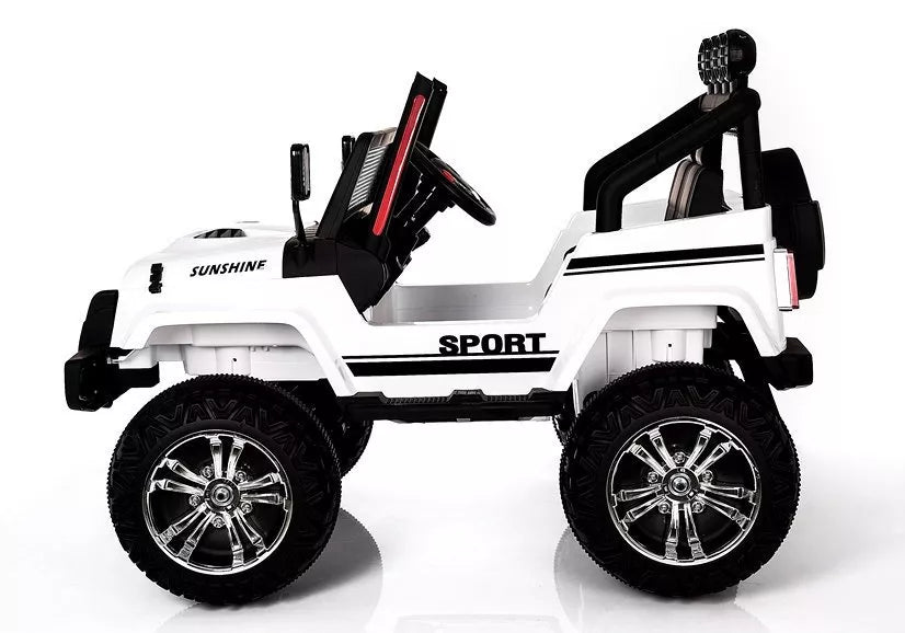 Vaikiškas elektromobilis Jeep S2388 baltas 4x45W