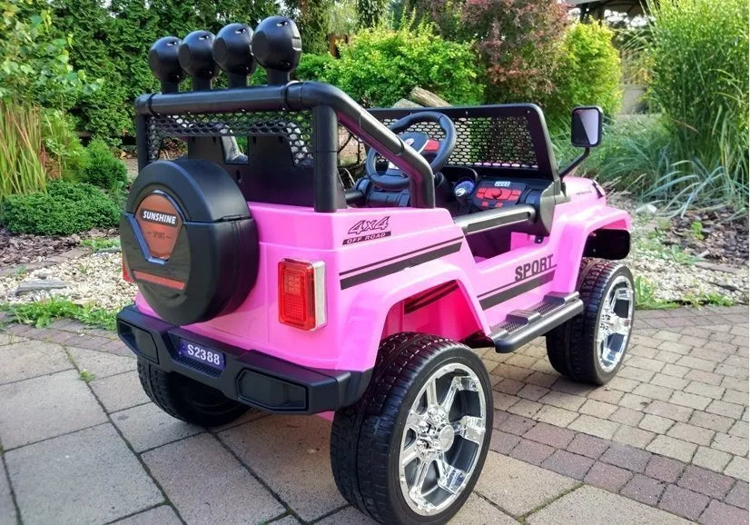 Vaikiškas elektromobilis Jeep S2388, rožinis, 4x45W
