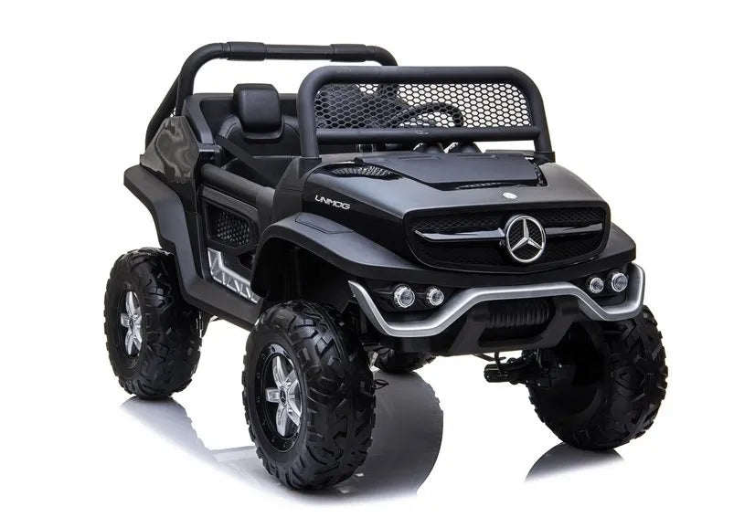 Vaikiškas elektromobilis Mercedes Unimog 4x4, juodas