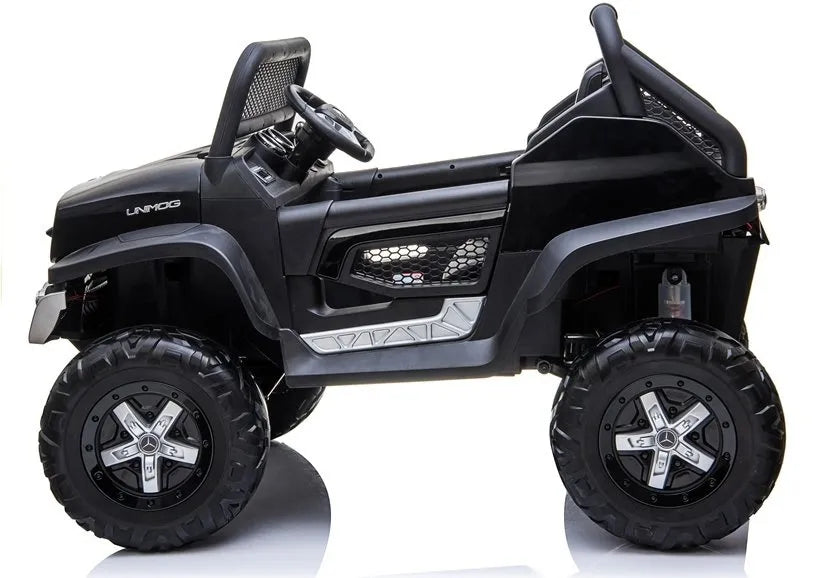 Vaikiškas elektromobilis Mercedes Unimog 4x4, juodas