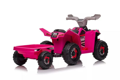 Vaikiškas keturratis LEAN CARS XMX630T su priekaba, rožinis