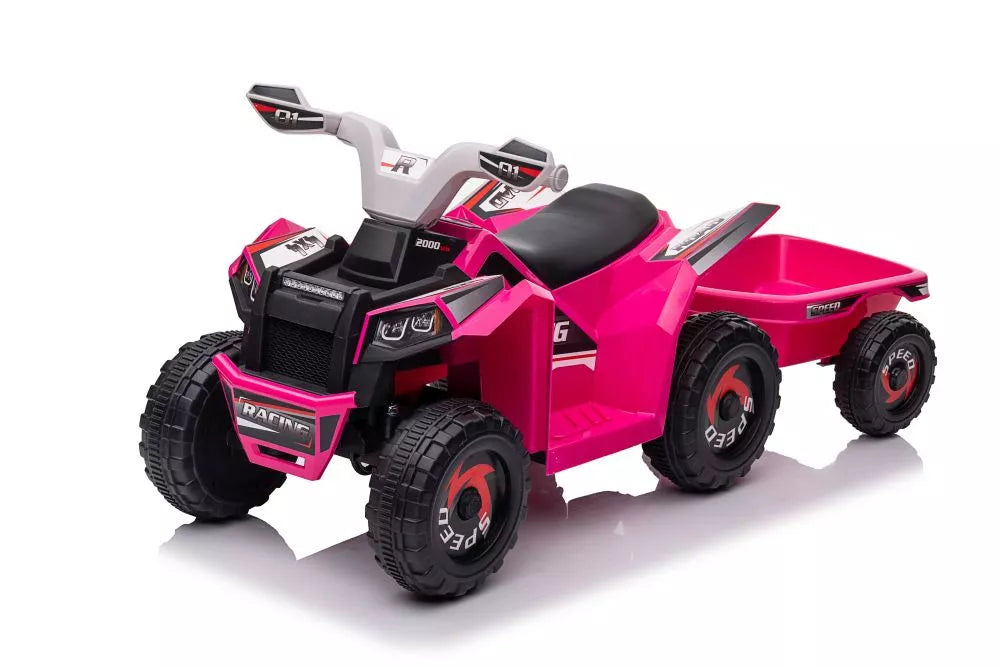 Vaikiškas keturratis LEAN CARS XMX630T su priekaba, rožinis