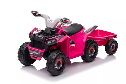 Vaikiškas keturratis LEAN CARS XMX630T su priekaba, rožinis