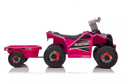 Vaikiškas keturratis LEAN CARS XMX630T su priekaba, rožinis