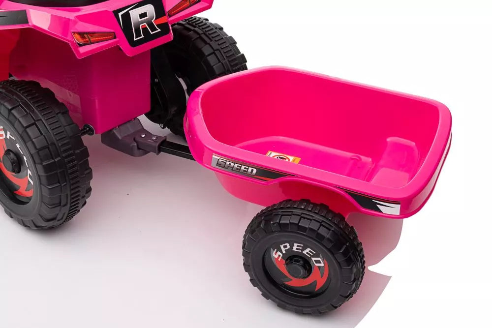 Vaikiškas keturratis LEAN CARS XMX630T su priekaba, rožinis