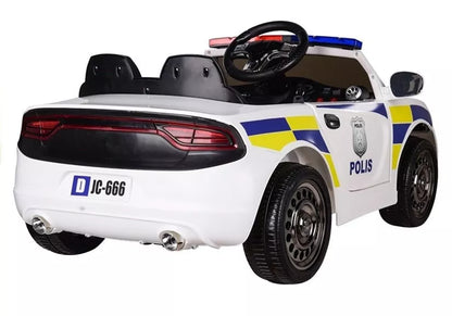 Vaikiškas policijos elektromobilis LEAN CARS JC 666 – baltas